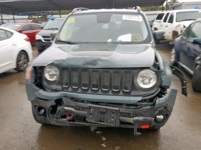 ZACCJBCB0HPE96278 - 2017 JEEP RENEGADE T GREEN photo 9