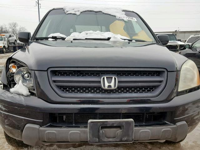 2HKYF18533H570296 - 2003 HONDA PILOT EXL BLACK photo 7