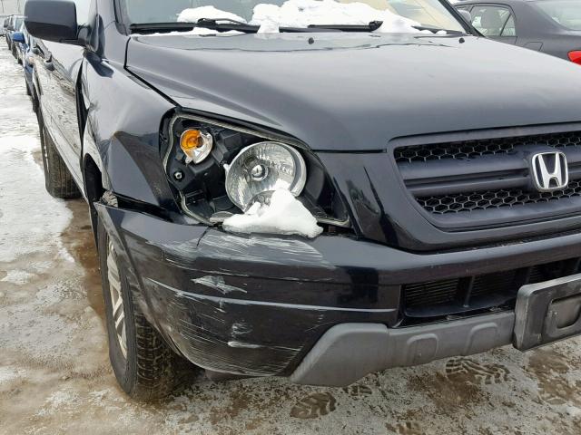 2HKYF18533H570296 - 2003 HONDA PILOT EXL BLACK photo 9