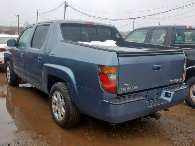 2HJYK16506H572255 - 2006 HONDA RIDGELINE BLUE photo 3