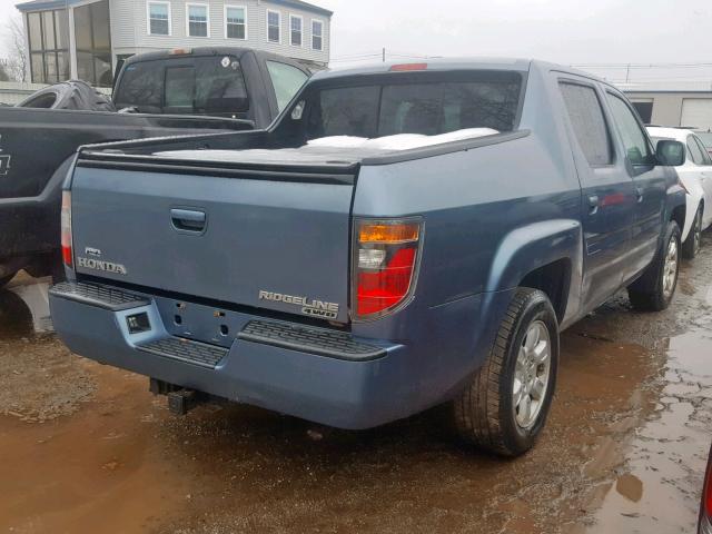 2HJYK16506H572255 - 2006 HONDA RIDGELINE BLUE photo 4