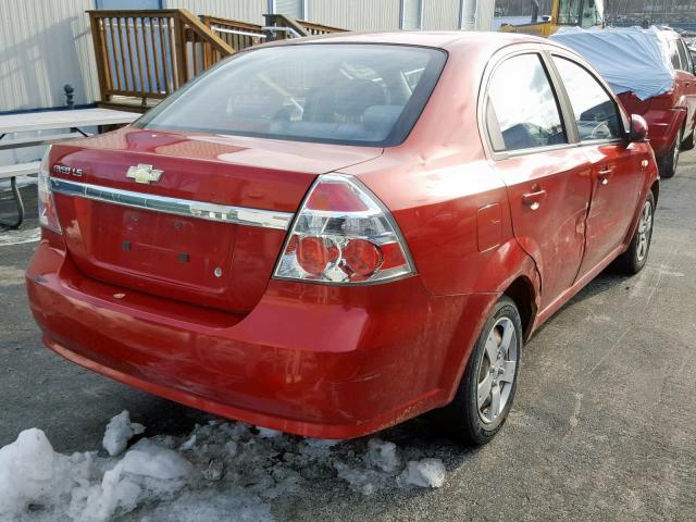 KL1TD56668B058244 - 2008 CHEVROLET AVEO BASE წითელი ფოტო 4