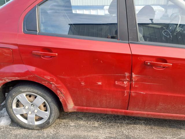 KL1TD56668B058244 - 2008 CHEVROLET AVEO BASE წითელი ფოტო 9