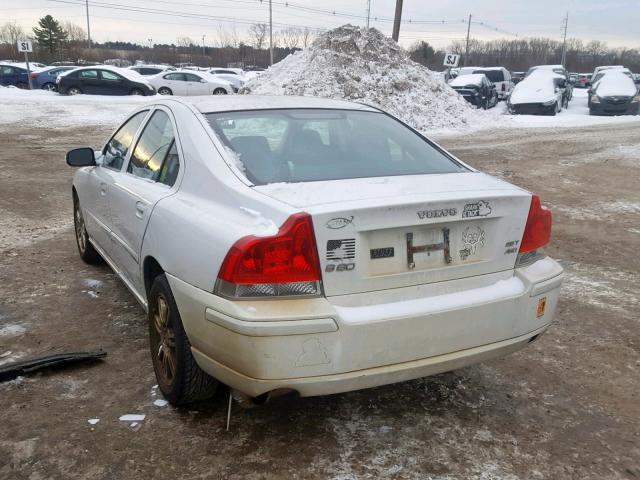 YV1RH592872632562 - 2007 VOLVO S60 2.5T WHITE photo 3