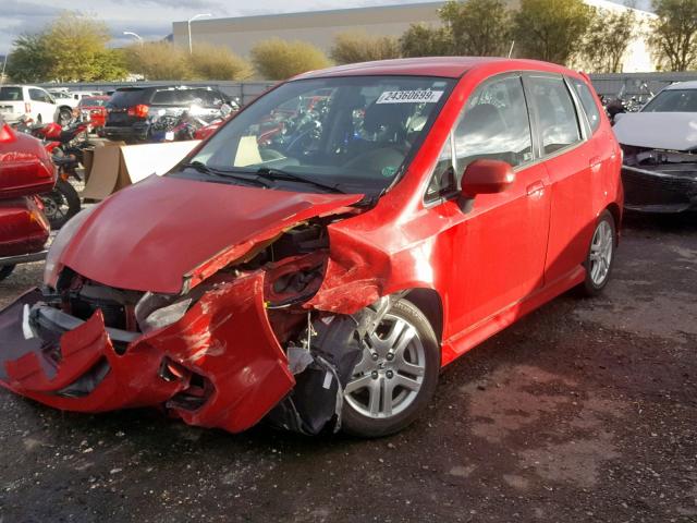 JHMGD38618S064947 - 2008 HONDA FIT SPORT RED photo 2