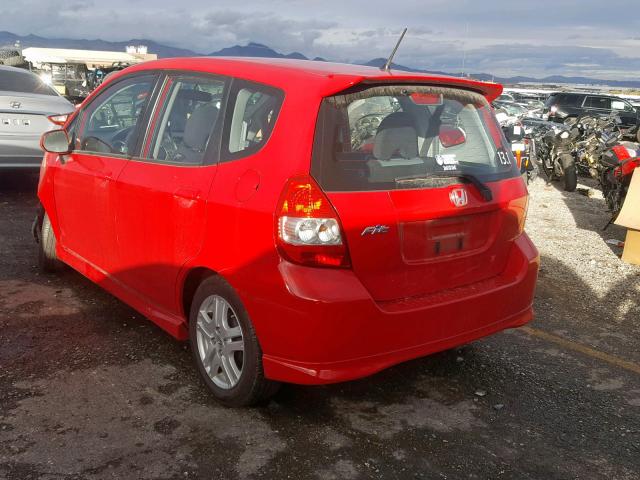 JHMGD38618S064947 - 2008 HONDA FIT SPORT RED photo 3