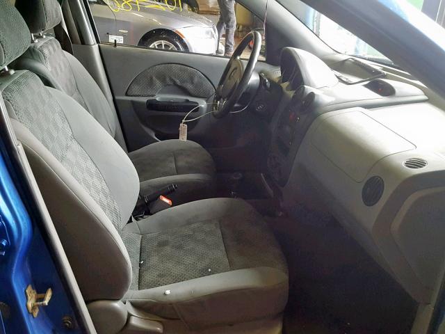 KL1TD52625B466340 - 2005 CHEVROLET AVEO BASE ლურჯი ფოტო 5