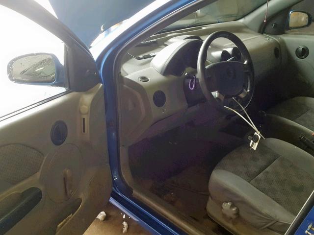 KL1TD52625B466340 - 2005 CHEVROLET AVEO BASE ლურჯი ფოტო 9