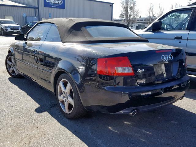 WAUAC48H33K023114 - 2003 AUDI A4 1.8 CAB BLACK photo 3