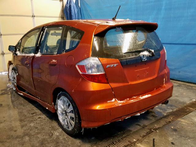 JHMGE8G57CC014978 - 2012 HONDA FIT SPORT ORANGE photo 3