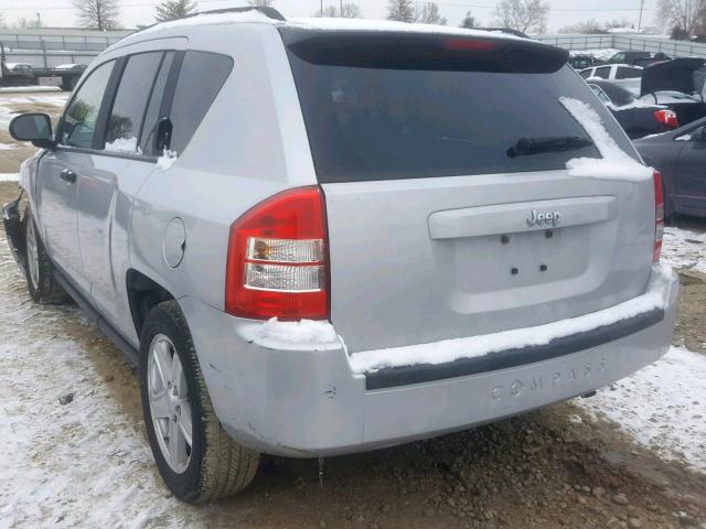 1J8FT47W27D227107 - 2007 JEEP COMPASS SILVER photo 3