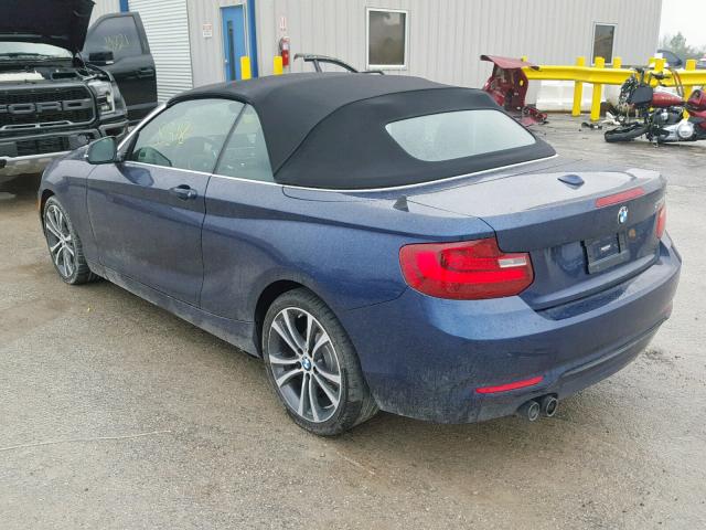 WBA2K9C31HV647449 - 2017 BMW 230I BLUE photo 3