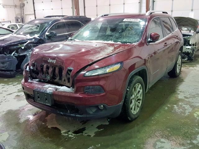 1C4PJLCB2EW154773 - 2014 JEEP CHEROKEE L MAROON photo 2