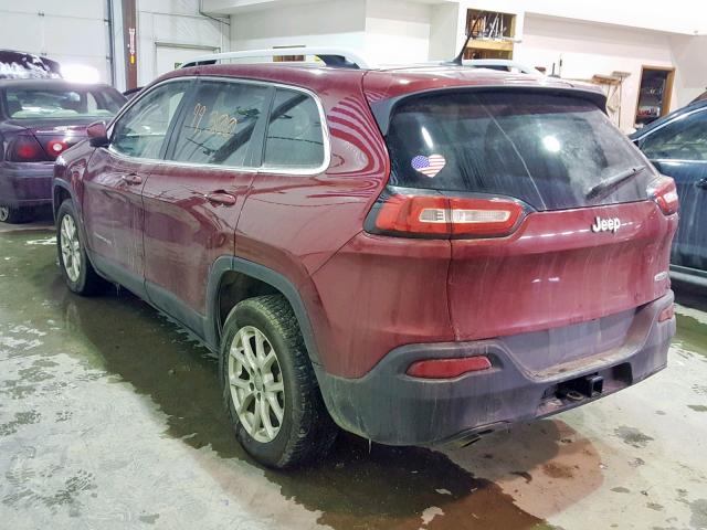 1C4PJLCB2EW154773 - 2014 JEEP CHEROKEE L MAROON photo 3