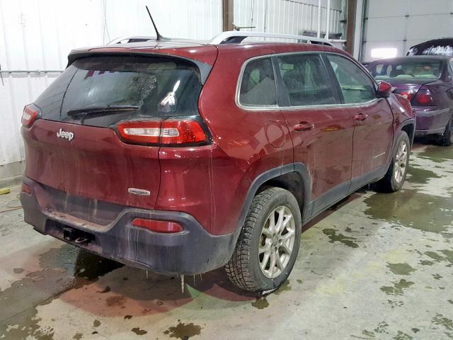 1C4PJLCB2EW154773 - 2014 JEEP CHEROKEE L MAROON photo 4