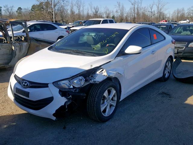 KMHDH6AE5DU000397 - 2013 HYUNDAI ELANTRA CO WHITE photo 2