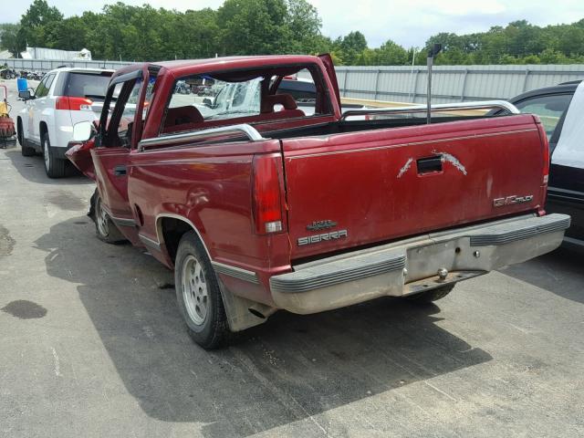 1GTDC14H4NZ53611E - 1992 GMC SIERRA C15 MAROON photo 3