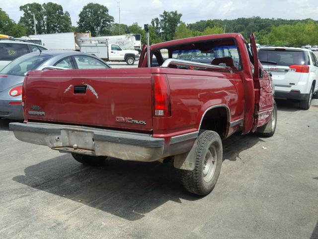 1GTDC14H4NZ53611E - 1992 GMC SIERRA C15 MAROON photo 4