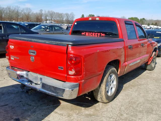 1D7HE58N46S501641 - 2006 DODGE DAKOTA QUA RED photo 4