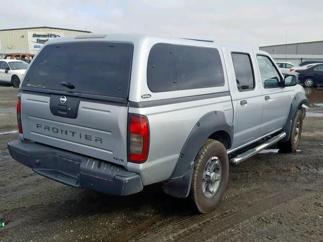 1N6ED27T02C387587 - 2002 NISSAN FRONTIER C SILVER photo 4