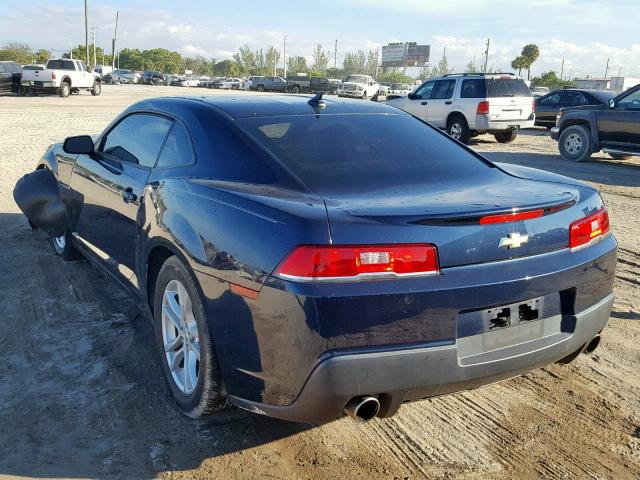 2G1FB1E30F9222705 - 2015 CHEVROLET CAMARO LS BLUE photo 3