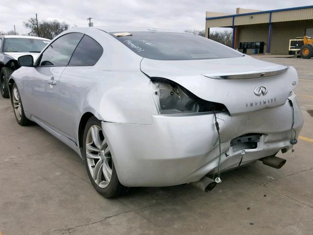 JNKCV64E48M113721 - 2008 INFINITI G37 BASE SILVER photo 3