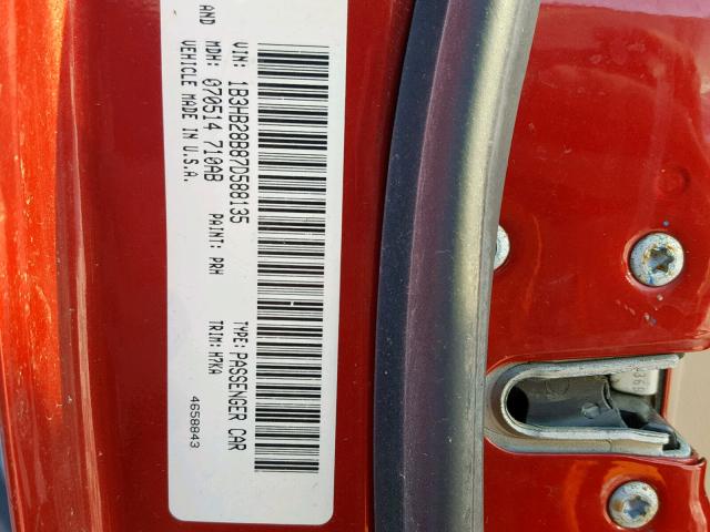 1B3HB28B87D588135 - 2007 DODGE CALIBER RED photo 10