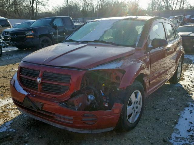 1B3HB28B87D588135 - 2007 DODGE CALIBER RED photo 2