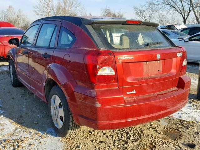 1B3HB28B87D588135 - 2007 DODGE CALIBER RED photo 3