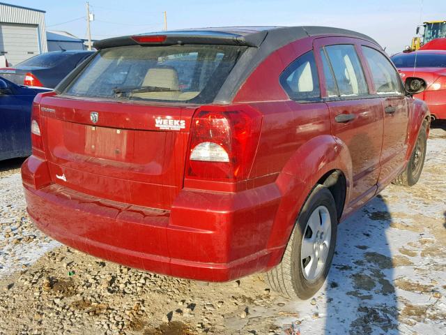 1B3HB28B87D588135 - 2007 DODGE CALIBER RED photo 4