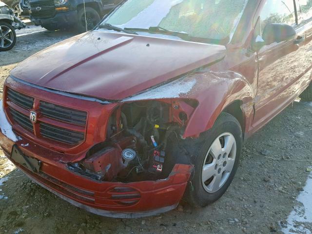 1B3HB28B87D588135 - 2007 DODGE CALIBER RED photo 9