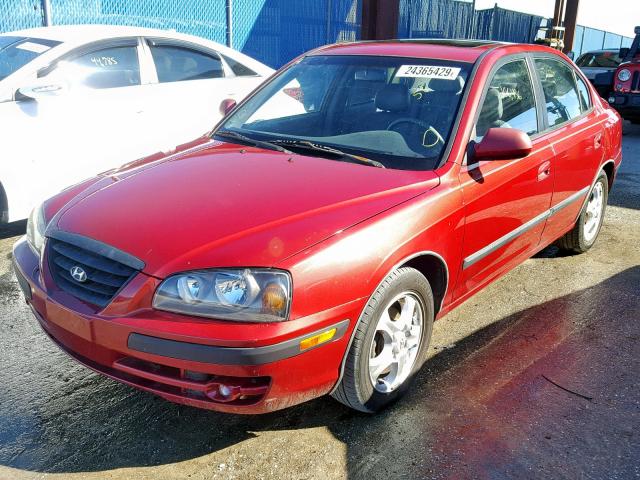 KMHDN46D85U042917 - 2005 HYUNDAI ELANTRA GL RED photo 2