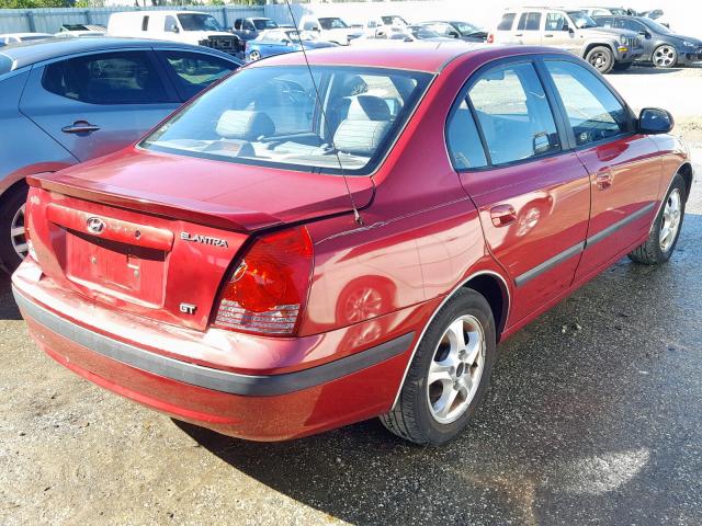 KMHDN46D85U042917 - 2005 HYUNDAI ELANTRA GL RED photo 4