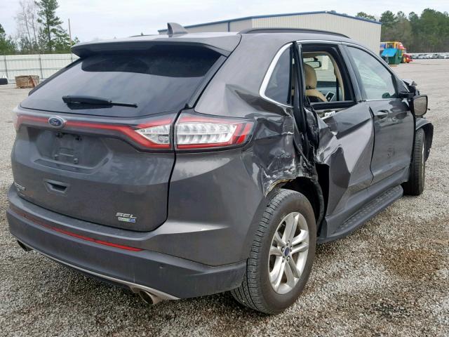 2FMTK4J9XFBC36900 - 2015 FORD EDGE SEL GRAY photo 4