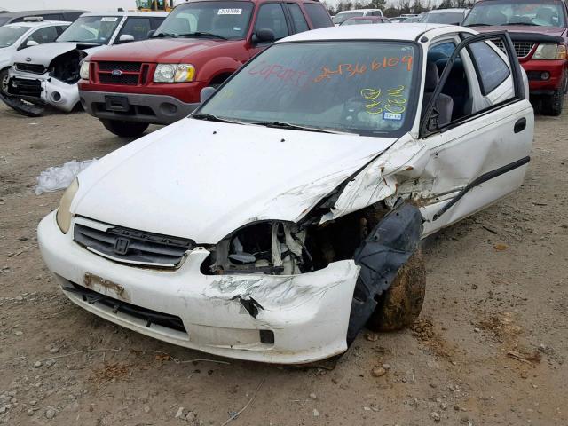 1HGEJ6125XL020163 - 1999 HONDA CIVIC DX WHITE photo 2