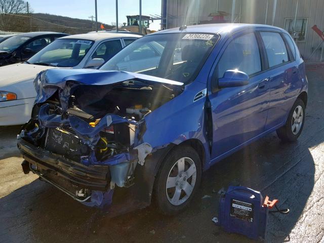 KL1TD66E59B319605 - 2009 CHEVROLET AVEO LS BLUE photo 2