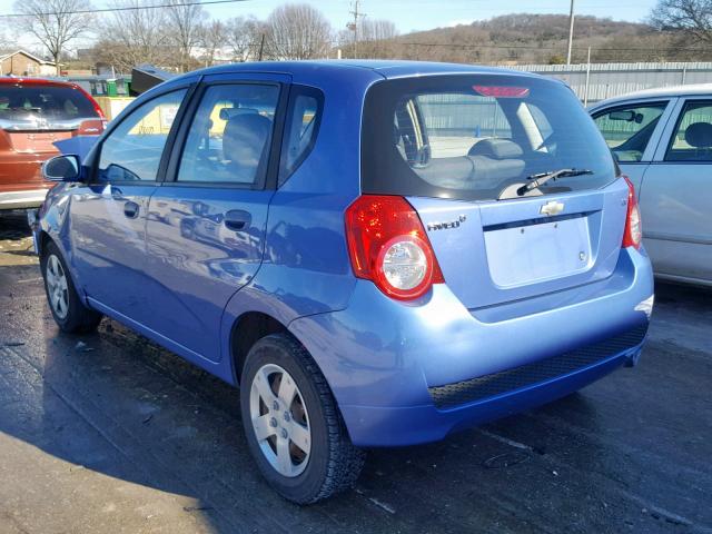 KL1TD66E59B319605 - 2009 CHEVROLET AVEO LS BLUE photo 3