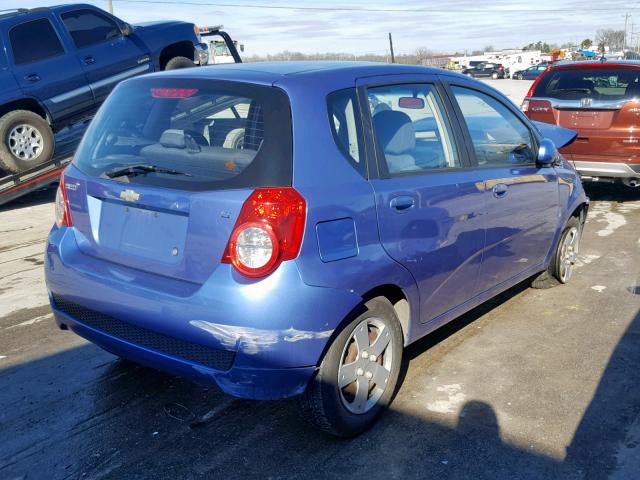 KL1TD66E59B319605 - 2009 CHEVROLET AVEO LS BLUE photo 4