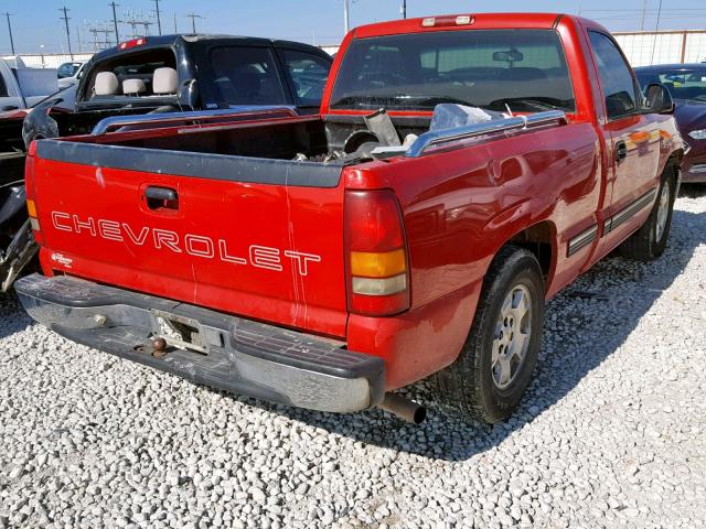 1GCEC14W1XZ137133 - 1999 CHEVROLET SILVERADO RED photo 4