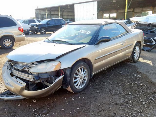 1C3EL55R92N189534 - 2002 CHRYSLER SEBRING LX GOLD photo 2