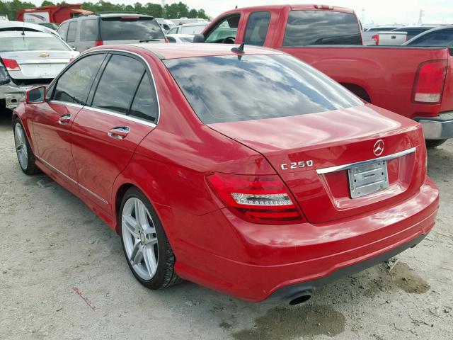 WDDGF4HB2DA799876 - 2013 MERCEDES-BENZ C 250 RED photo 3