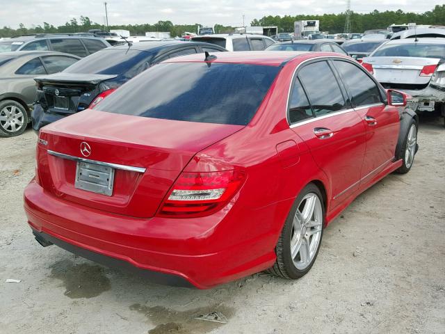 WDDGF4HB2DA799876 - 2013 MERCEDES-BENZ C 250 RED photo 4