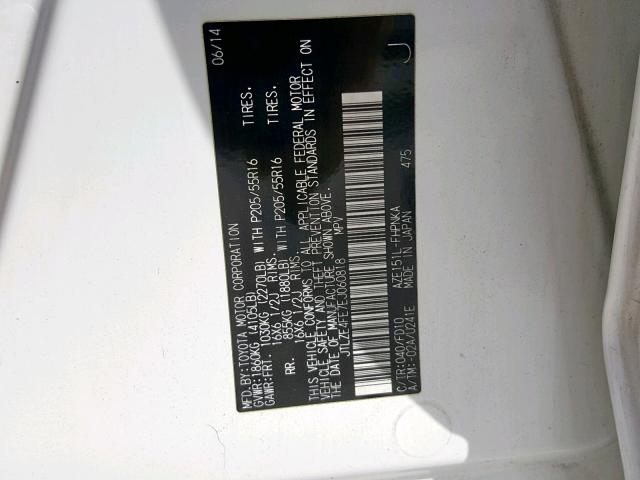 JTLZE4FE7EJ060818 - 2014 TOYOTA SCION XB Ақ фото 10