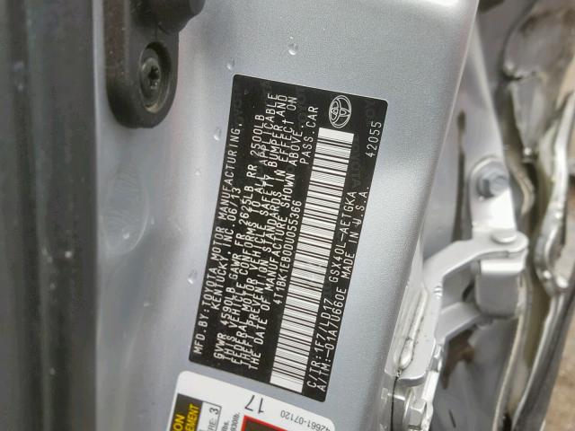 4T1BK1EB0DU055366 - 2013 TOYOTA AVALON BAS SILVER photo 10