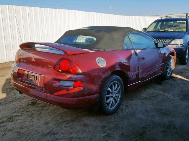 4A3AE45G81E013244 - 2001 MITSUBISHI ECLIPSE SP RED photo 4