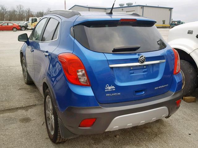 KL4CJASB2EB520799 - 2014 BUICK ENCORE BLUE photo 3