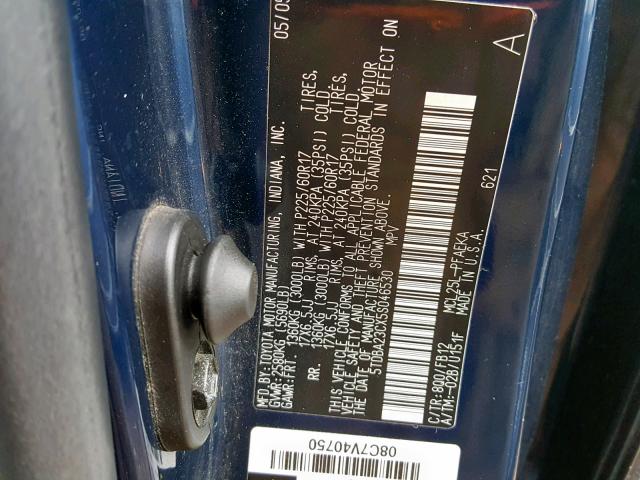 5TDBA23CX5S046530 - 2005 TOYOTA SIENNA LE 蓝色 照片 10