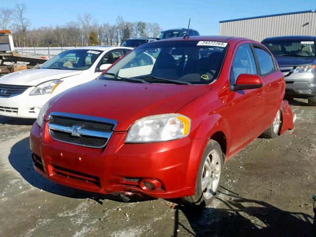 KL1TG5DE2BB201036 - 2011 CHEVROLET AVEO LT RED photo 2