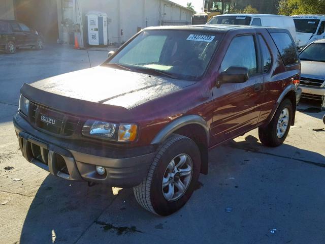 4S2CK57W724300309 - 2002 ISUZU RODEO SPOR BURGUNDY photo 2