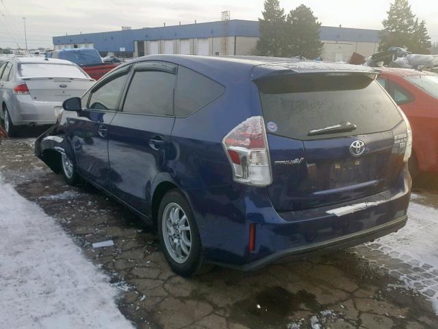 JTDZN3EU6FJ017717 - 2015 TOYOTA PRIUS V BLUE photo 3